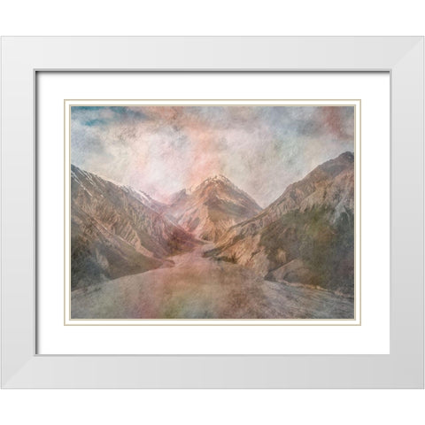 Mountain Range White Modern Wood Framed Art Print with Double Matting by Lewis, Sheldon