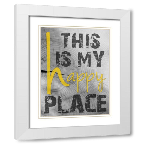 Place Of Happiness White Modern Wood Framed Art Print with Double Matting by Lewis, Sheldon