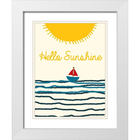 Sunshine White Modern Wood Framed Art Print with Double Matting by Lewis, Sheldon