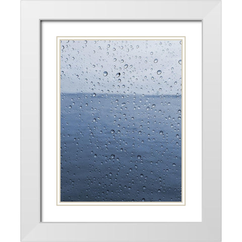 Rain Drops White Modern Wood Framed Art Print with Double Matting by Lewis, Sheldon