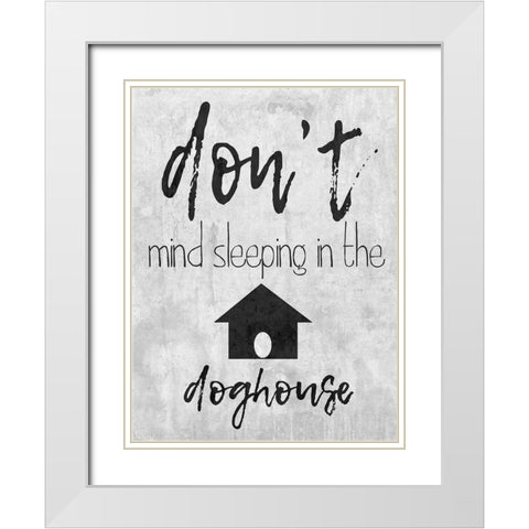 Doghouse White Modern Wood Framed Art Print with Double Matting by Lewis, Sheldon
