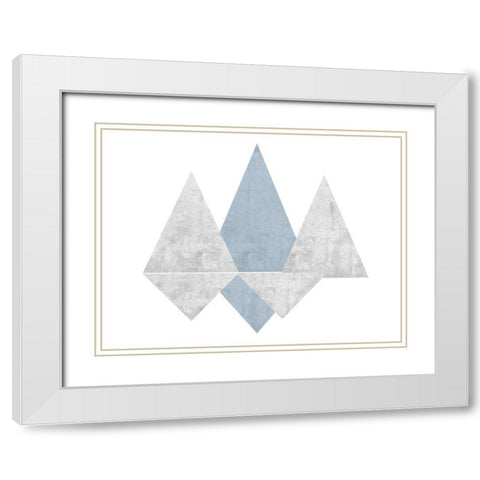 Geometric Island White Modern Wood Framed Art Print with Double Matting by Lewis, Sheldon