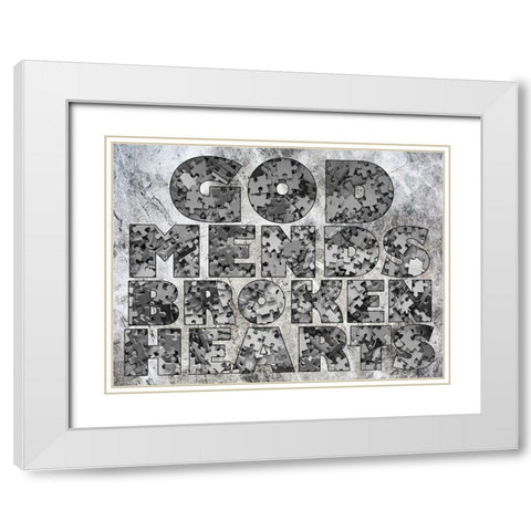 God Is At Work White Modern Wood Framed Art Print with Double Matting by Lewis, Sheldon