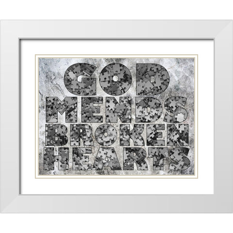 God Is At Work White Modern Wood Framed Art Print with Double Matting by Lewis, Sheldon