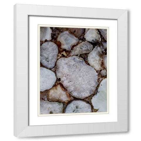 Infinity Stones 1 White Modern Wood Framed Art Print with Double Matting by Lewis, Sheldon