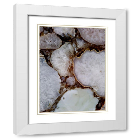 Infinity Stones 2 White Modern Wood Framed Art Print with Double Matting by Lewis, Sheldon