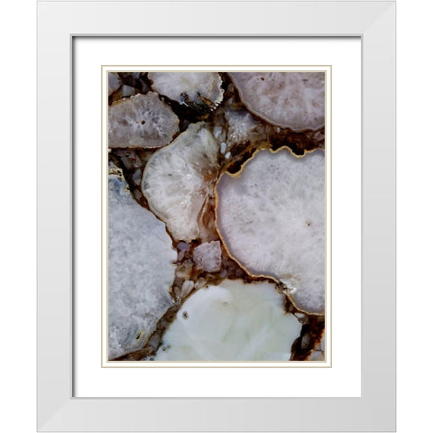 Infinity Stones 2 White Modern Wood Framed Art Print with Double Matting by Lewis, Sheldon