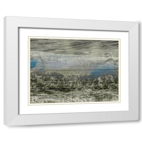 Blast Of Blue White Modern Wood Framed Art Print with Double Matting by Lewis, Sheldon
