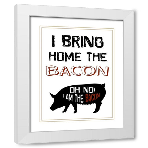 Bacon Boss White Modern Wood Framed Art Print with Double Matting by Lewis, Sheldon