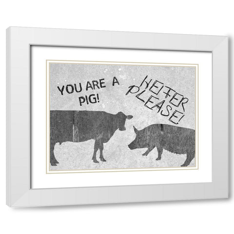 Heifer Please! White Modern Wood Framed Art Print with Double Matting by Lewis, Sheldon