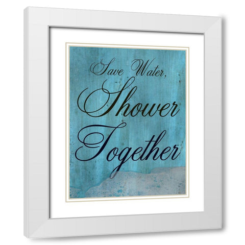 Shower Together White Modern Wood Framed Art Print with Double Matting by Lewis, Sheldon