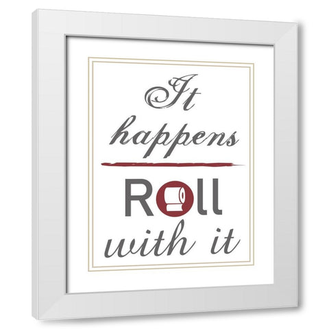 Roll With It White Modern Wood Framed Art Print with Double Matting by Lewis, Sheldon