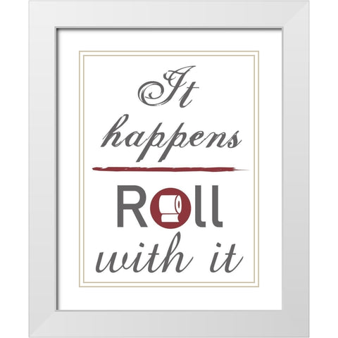 Roll With It White Modern Wood Framed Art Print with Double Matting by Lewis, Sheldon