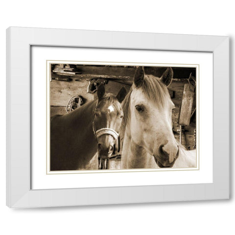 Cowboys Treasure White Modern Wood Framed Art Print with Double Matting by Lewis, Sheldon
