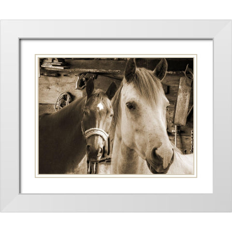 Cowboys Treasure White Modern Wood Framed Art Print with Double Matting by Lewis, Sheldon