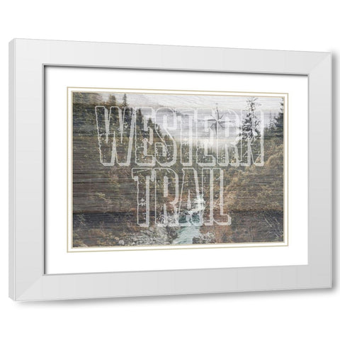 Western Trail White Modern Wood Framed Art Print with Double Matting by Lewis, Sheldon