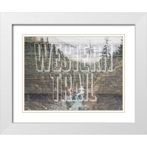 Western Trail White Modern Wood Framed Art Print with Double Matting by Lewis, Sheldon