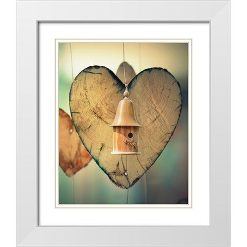 Birds White Modern Wood Framed Art Print with Double Matting by Lewis, Sheldon