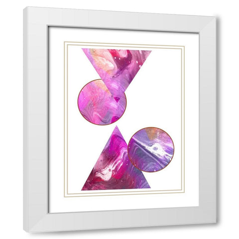 Geo In Motion White Modern Wood Framed Art Print with Double Matting by Lewis, Sheldon
