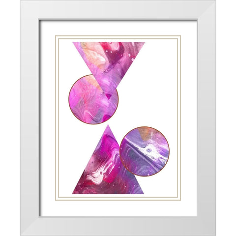 Geo In Motion White Modern Wood Framed Art Print with Double Matting by Lewis, Sheldon