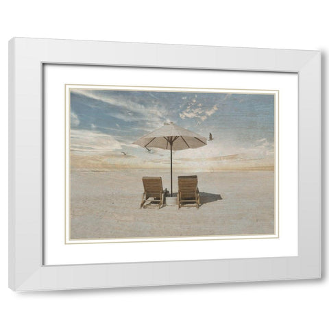 Relax and Breath White Modern Wood Framed Art Print with Double Matting by Lewis, Sheldon