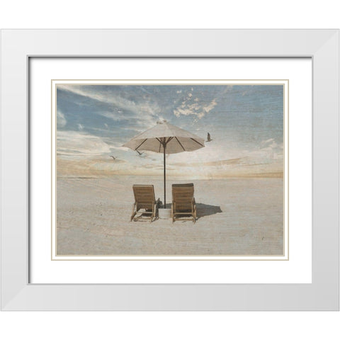 Relax and Breath White Modern Wood Framed Art Print with Double Matting by Lewis, Sheldon