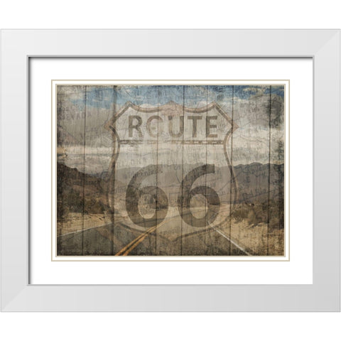 Open Road 1 White Modern Wood Framed Art Print with Double Matting by Lewis, Sheldon