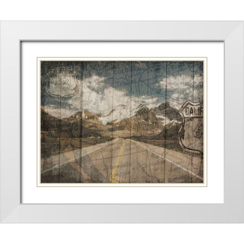 Open Road 2 White Modern Wood Framed Art Print with Double Matting by Lewis, Sheldon