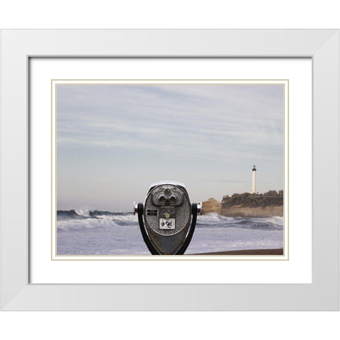 View Point White Modern Wood Framed Art Print with Double Matting by Lewis, Sheldon