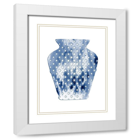 Floral Vase 1 White Modern Wood Framed Art Print with Double Matting by Lewis, Sheldon
