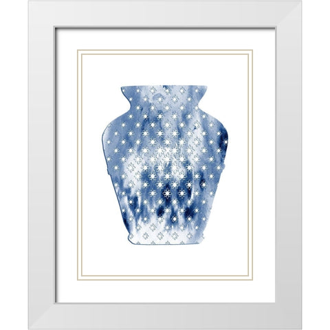 Floral Vase 1 White Modern Wood Framed Art Print with Double Matting by Lewis, Sheldon