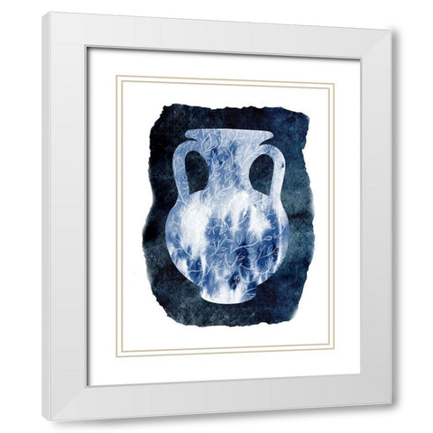 Blue Decor White Modern Wood Framed Art Print with Double Matting by Lewis, Sheldon