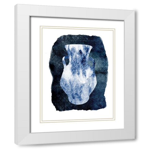 Blue Decor 2 White Modern Wood Framed Art Print with Double Matting by Lewis, Sheldon
