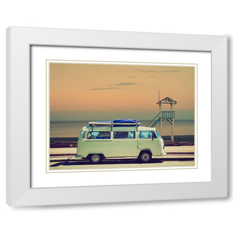 Coast Life White Modern Wood Framed Art Print with Double Matting by Lewis, Sheldon