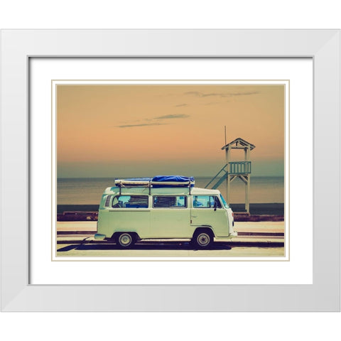 Coast Life White Modern Wood Framed Art Print with Double Matting by Lewis, Sheldon