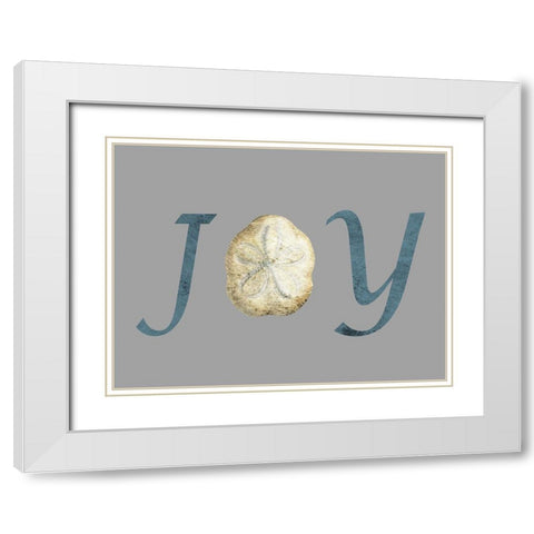 Joy White Modern Wood Framed Art Print with Double Matting by Lewis, Sheldon