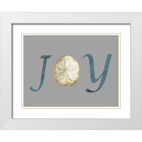 Joy White Modern Wood Framed Art Print with Double Matting by Lewis, Sheldon