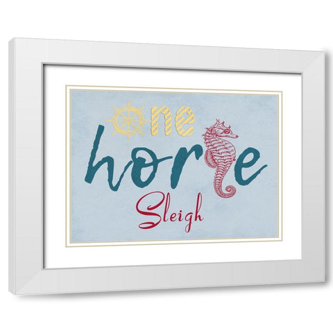 One Horse White Modern Wood Framed Art Print with Double Matting by Lewis, Sheldon