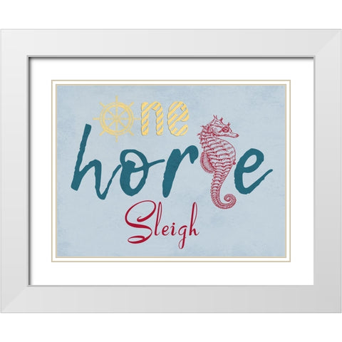 One Horse White Modern Wood Framed Art Print with Double Matting by Lewis, Sheldon