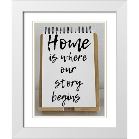 Our Story White Modern Wood Framed Art Print with Double Matting by Lewis, Sheldon