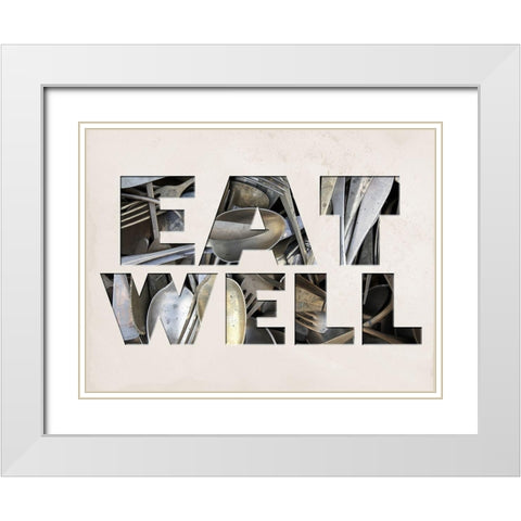 Eat Well White Modern Wood Framed Art Print with Double Matting by Lewis, Sheldon