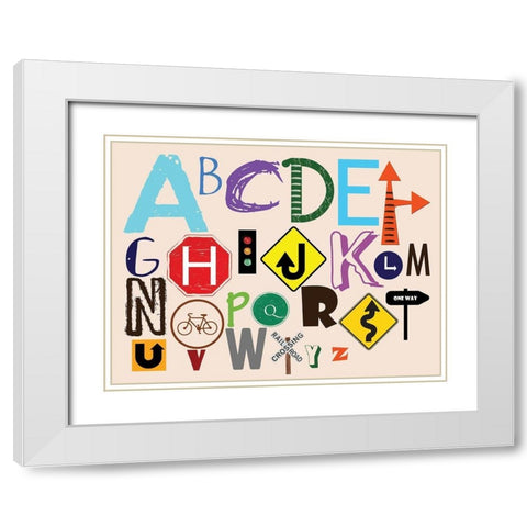 Street Talk White Modern Wood Framed Art Print with Double Matting by Lewis, Sheldon
