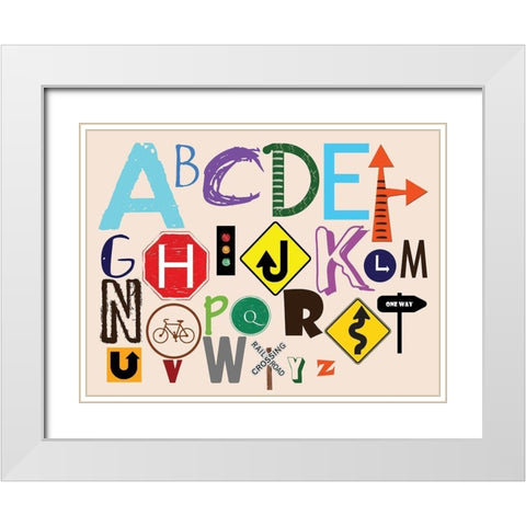 Street Talk White Modern Wood Framed Art Print with Double Matting by Lewis, Sheldon