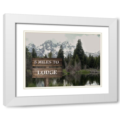 Cabin Lodge White Modern Wood Framed Art Print with Double Matting by Lewis, Sheldon
