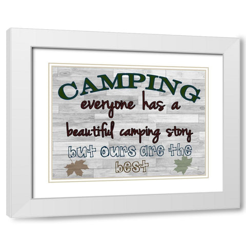 Camping Story White Modern Wood Framed Art Print with Double Matting by Lewis, Sheldon