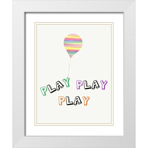 Play Play Play White Modern Wood Framed Art Print with Double Matting by Lewis, Sheldon