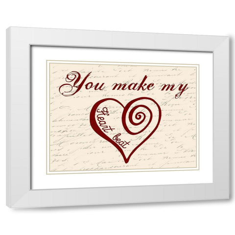 Heartbeat White Modern Wood Framed Art Print with Double Matting by Lewis, Sheldon