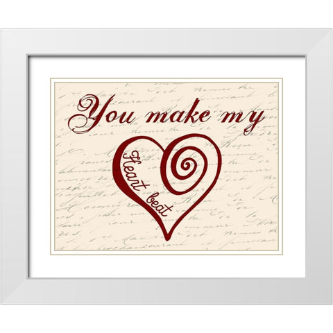 Heartbeat White Modern Wood Framed Art Print with Double Matting by Lewis, Sheldon