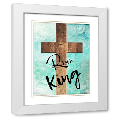 Risen King White Modern Wood Framed Art Print with Double Matting by Lewis, Sheldon