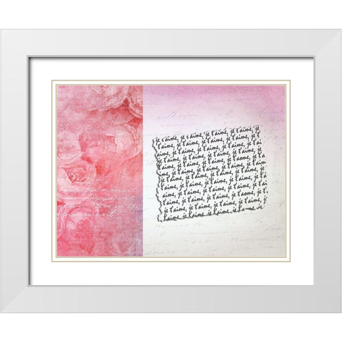 Je Taime White Modern Wood Framed Art Print with Double Matting by Lewis, Sheldon